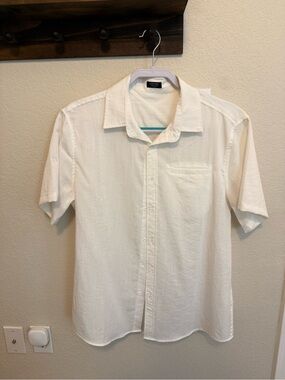 Men's Casual Short-Sleeve Button-Down Shirt in White